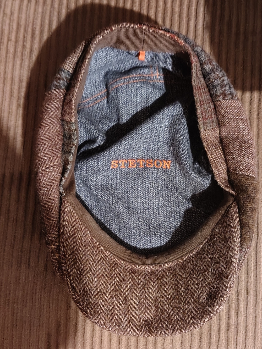 Men's Brown Tweed Flat Cap - Classic Newsboy Hat - Picture 5 of 7